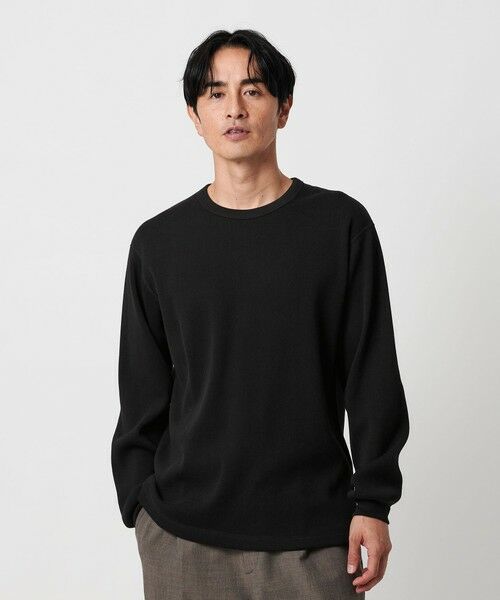 BEAUTY & YOUTH UNITED ARROWS/ビューティー&ユース ユナイテッドアローズ ハイゲージ ガスコットン サーマル クルーネック カットソー BLACK M BEAUTY & YOUTH UNITED ARROWS/ビューティー&ユース ユナイテッドアローズ ハイゲージ ガスコットン サーマル クルーネック カットソー BLACK M