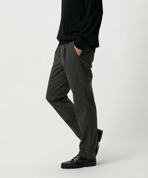 BEAUTY & YOUTH UNITED ARROWS/ビューティー&ユース ユナイテッドアローズ トリコット コーデュロイ 1プリーツ イージーパンツ 伸縮性あり DK. GREEN L