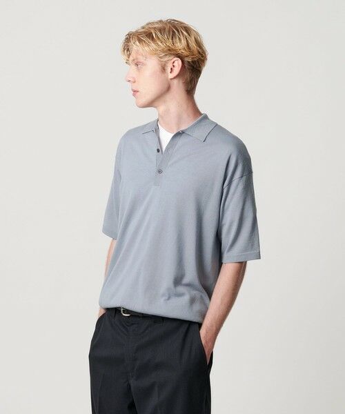 BEAUTY&YOUTH UNITED ARROWS / ビューティー&ユース ユナイテッドアローズ ニット・セーター | SPIFFY ウール 3B ショートスリーブ ポロシャツ ウォッシャブル | 詳細12