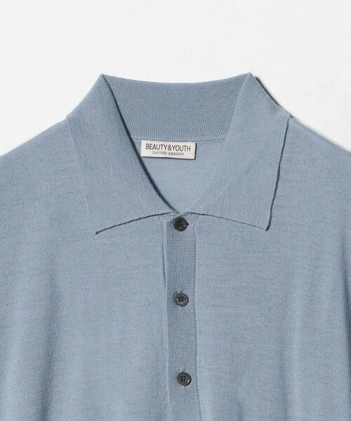 BEAUTY&YOUTH UNITED ARROWS / ビューティー&ユース ユナイテッドアローズ ニット・セーター | SPIFFY ウール 3B ショートスリーブ ポロシャツ ウォッシャブル | 詳細15