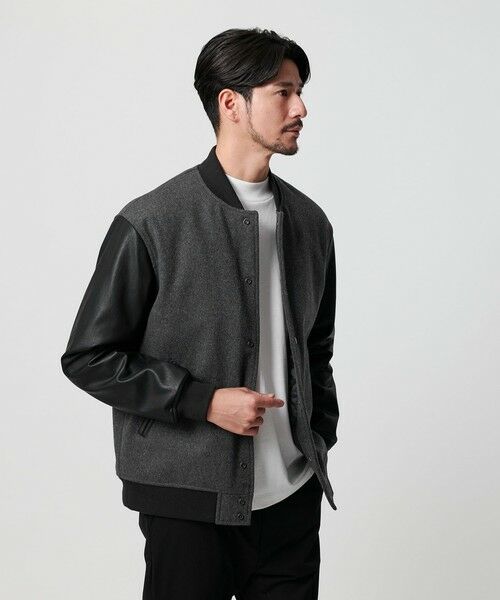 BEAUTY&YOUTH UNITED ARROWS / ビューティー&ユース ユナイテッドアローズ その他アウター | 【WEB限定 WARDROBE SMART】グレーメルトン レザーライク スタジャン | 詳細4
