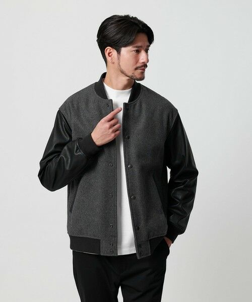 BEAUTY&YOUTH UNITED ARROWS / ビューティー&ユース ユナイテッドアローズ その他アウター | 【WEB限定 WARDROBE SMART】グレーメルトン レザーライク スタジャン | 詳細5