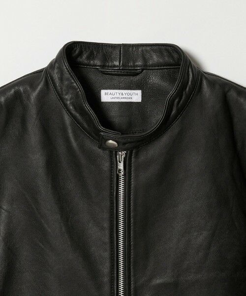 BEAUTY&YOUTH UNITED ARROWS / ビューティー&ユース ユナイテッドアローズ レザーブルゾン・ジャケット | 【WEB限定 WARDROBE SMART】 シープ シングル ライダースジャケット | 詳細9