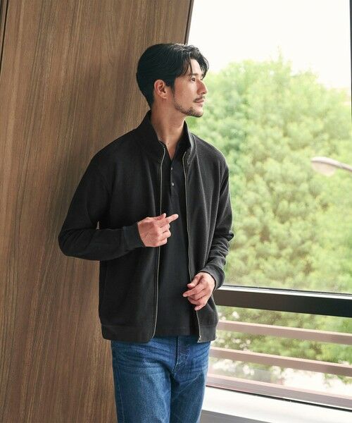 BEAUTY & YOUTH UNITED ARROWS/ビューティー&ユース ユナイテッドアローズ 【WEB限定 WARDROBE SMART】エアリー カノコ ジップ ブルゾン 抗菌防臭 BLACK L