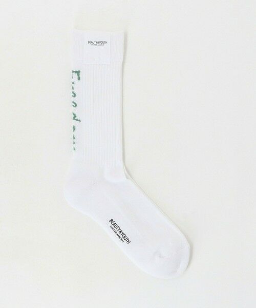 BEAUTY & YOUTH UNITED ARROWS/ビューティー&ユース ユナイテッドアローズ フリーダム スタンダード ロゴ ソックス WHITE FREE