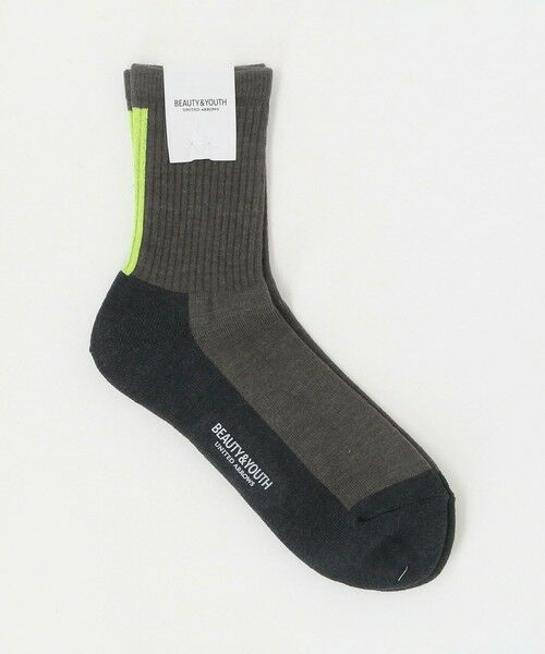 BEAUTY & YOUTH UNITED ARROWS/ビューティー&ユース ユナイテッドアローズ バック ライン ソックス DK. GRAY FREE