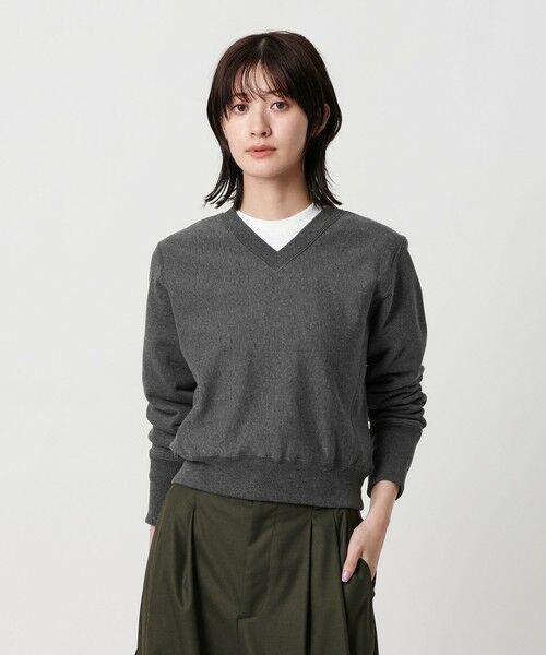 BEAUTY & YOUTH UNITED ARROWS/ビューティー&ユース ユナイテッドアローズ Vネックコンパクト スウェットプルオーバー DK. GRAY FREE BEAUTY & YOUTH UNITED ARROWS/ビューティー&ユース ユナイテッドアローズ Vネックコンパクト スウェットプルオーバー DK. GRAY FREE