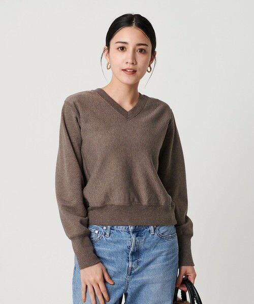 BEAUTY & YOUTH UNITED ARROWS/ビューティー&ユース ユナイテッドアローズ Vネックコンパクト スウェットプルオーバー MOCA FREE BEAUTY & YOUTH UNITED ARROWS/ビューティー&ユース ユナイテッドアローズ Vネックコンパクト スウェットプルオーバー MOCA FREE