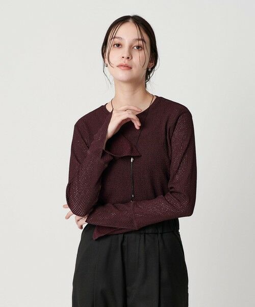 BEAUTY & YOUTH UNITED ARROWS/ビューティー&ユース ユナイテッドアローズ レースカフス ロングスリーブ カットソー WINE FREE BEAUTY & YOUTH UNITED ARROWS/ビューティー&ユース ユナイテッドアローズ レースカフス ロングスリーブ カットソー WINE FREE