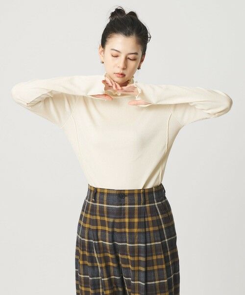 BEAUTY&YOUTH UNITED ARROWS / ビューティー&ユース ユナイテッドアローズ カットソー | ポリエステルコットンテレコ メロータートルネック カットソー(OFF WHITE)