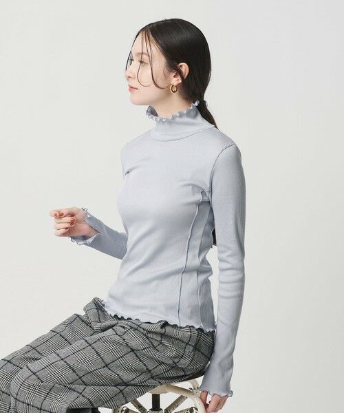 BEAUTY&YOUTH UNITED ARROWS / ビューティー&ユース ユナイテッドアローズ カットソー | ポリエステルコットンテレコ メロータートルネック カットソー(LT.BLUE)