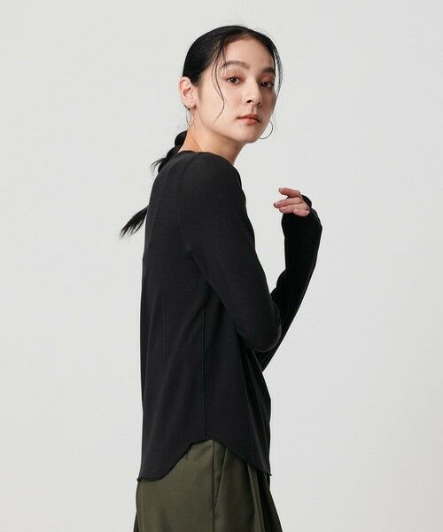 BEAUTY & YOUTH UNITED ARROWS/ビューティー&ユース ユナイテッドアローズ セルロースウールブレンド クルーネックカットソー BLACK FREE