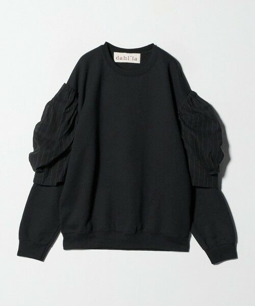 BEAUTY & YOUTH UNITED ARROWS/ビューティー&ユース ユナイテッドアローズ <dahl'ia>リメイク パワーショルダー スウェットプルオーバー BLACK FREE BEAUTY & YOUTH UNITED ARROWS/ビューティー&ユース ユナイテッドアローズ <dahl'ia>リメイク パワーショルダー スウェットプルオーバー BLACK FREE