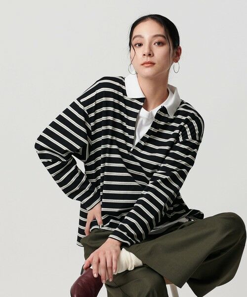 BEAUTY&YOUTH UNITED ARROWS / ビューティー&ユース ユナイテッドアローズ カットソー | 【WEB限定】マルチボーダー ハーフジッププルオーバー | 詳細8