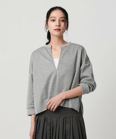 BEAUTY&YOUTH UNITED ARROWS / ビューティー&ユース ユナイテッドアローズ カットソー | 【WEB限定】ラメ裏毛 キーネック 8分袖プルオーバー