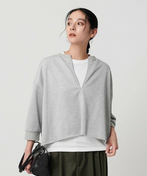 BEAUTY&YOUTH UNITED ARROWS / ビューティー&ユース ユナイテッドアローズ カットソー | 【WEB限定】ラメ裏毛 キーネック 8分袖プルオーバー | 詳細1