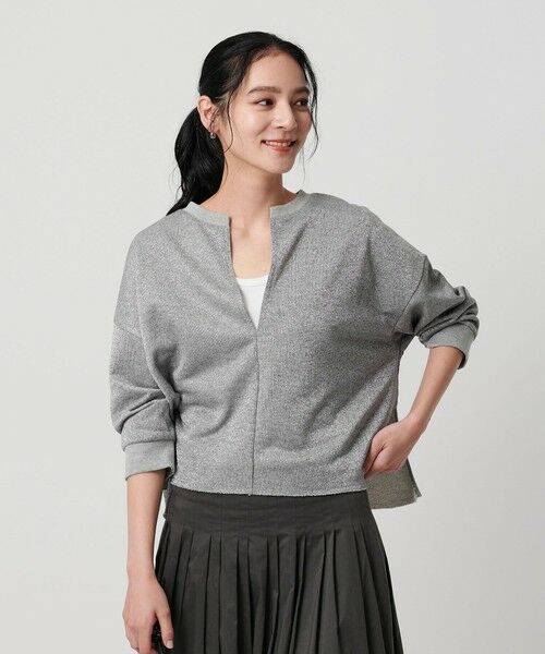 BEAUTY&YOUTH UNITED ARROWS / ビューティー&ユース ユナイテッドアローズ カットソー | 【WEB限定】ラメ裏毛 キーネック 8分袖プルオーバー | 詳細7