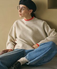 BEAUTY&YOUTH UNITED ARROWS / ビューティー&ユース ユナイテッドアローズ ニット・セーター | ネップカラーライン クルーネック ニットプルオーバー