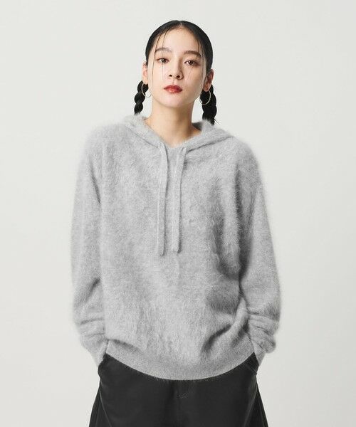 BEAUTY&YOUTH UNITED ARROWS / ビューティー&ユース ユナイテッドアローズ ニット・セーター | カシミヤニット フードプルオーバー（LT.GRAY）