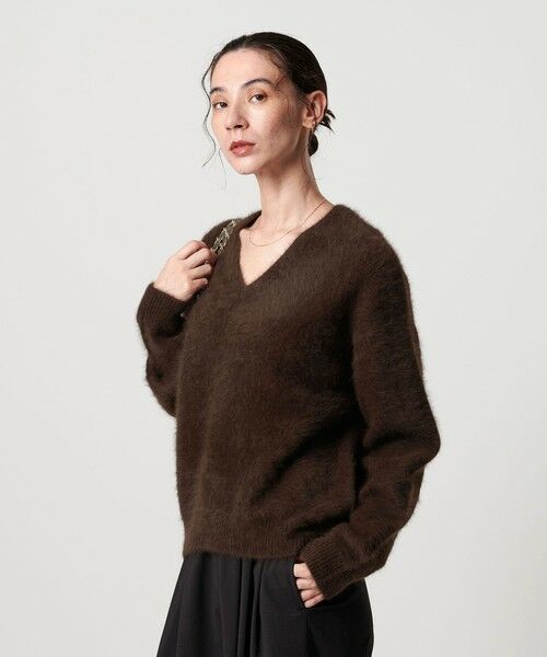 BEAUTY & YOUTH UNITED ARROWS/ビューティー&ユース ユナイテッドアローズ フォックスカシミヤブレンド Vネックニットプルオーバー DK. BROWN FREE BEAUTY & YOUTH UNITED ARROWS/ビューティー&ユース ユナイテッドアローズ フォックスカシミヤブレンド Vネックニットプルオーバー DK. BROWN FREE