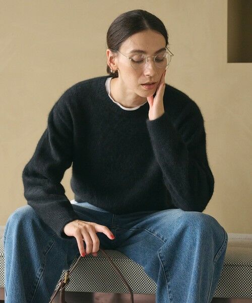 BEAUTY & YOUTH UNITED ARROWS/ビューティー&ユース ユナイテッドアローズ フォックスカシミヤブレンド クルーネックニットプルオーバー BLACK FREE BEAUTY & YOUTH UNITED ARROWS/ビューティー&ユース ユナイテッドアローズ フォックスカシミヤブレンド クルーネックニットプルオーバー BLACK FREE