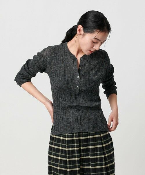 BEAUTY&YOUTH UNITED ARROWS / ビューティー&ユース ユナイテッドアローズ ニット・セーター | アルパカブレンド ランダムリブ ヘンリーネックプルオーバー | 詳細1