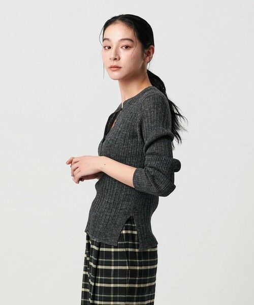 BEAUTY&YOUTH UNITED ARROWS / ビューティー&ユース ユナイテッドアローズ ニット・セーター | アルパカブレンド ランダムリブ ヘンリーネックプルオーバー | 詳細2