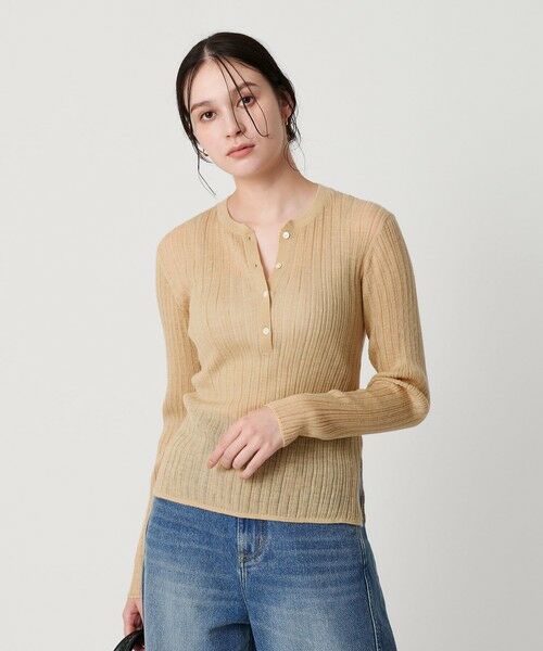 BEAUTY&YOUTH UNITED ARROWS / ビューティー&ユース ユナイテッドアローズ ニット・セーター | アルパカブレンド ランダムリブ ヘンリーネックプルオーバー | 詳細8