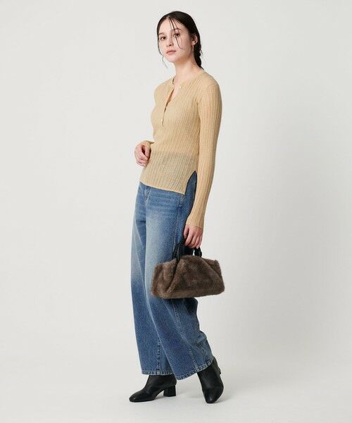 BEAUTY&YOUTH UNITED ARROWS / ビューティー&ユース ユナイテッドアローズ ニット・セーター | アルパカブレンド ランダムリブ ヘンリーネックプルオーバー | 詳細9