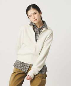 BEAUTY&YOUTH UNITED ARROWS / ビューティー&ユース ユナイテッドアローズ ニット・セーター | コットンカシミヤ ハーフジッププルオーバー ウォッシャブル