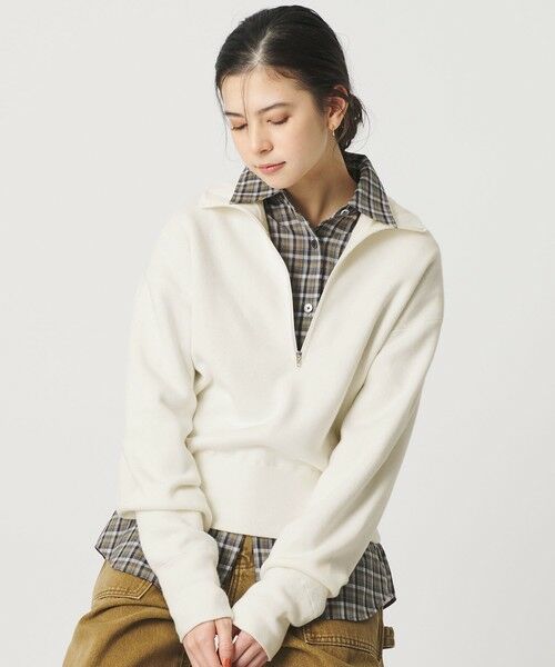 BEAUTY&YOUTH UNITED ARROWS / ビューティー&ユース ユナイテッドアローズ ニット・セーター | コットンカシミヤ ハーフジッププルオーバー ウォッシャブル | 詳細1