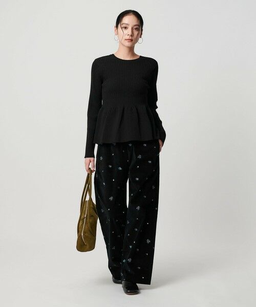 WEB限定 Wardrobe DAILY MINIMAL】ペプラム2WAY リブニットプル