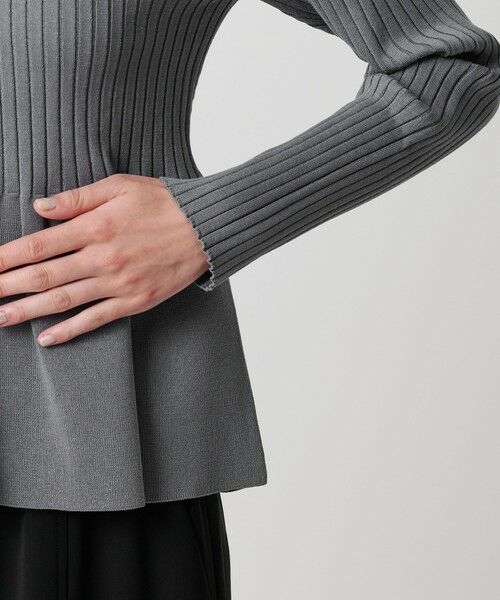 WEB限定 Wardrobe DAILY MINIMAL】ペプラム2WAY リブニットプル