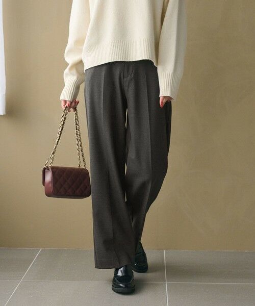 BEAUTY & YOUTH UNITED ARROWS/ビューティー&ユース ユナイテッドアローズ 裏起毛バックゴム ストレートパンツ ウォッシャブル DK. GRAY M