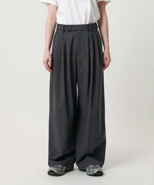BEAUTY&YOUTH UNITED ARROWS / ビューティー&ユース ユナイテッドアローズ その他パンツ | 毛ポリエステルブレンド ワイドタックパンツ | 詳細5