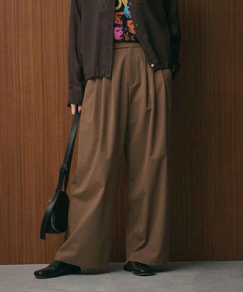 BEAUTY&YOUTH UNITED ARROWS / ビューティー&ユース ユナイテッドアローズ その他パンツ | 毛ポリエステルブレンド ワイドタックパンツ | 詳細14