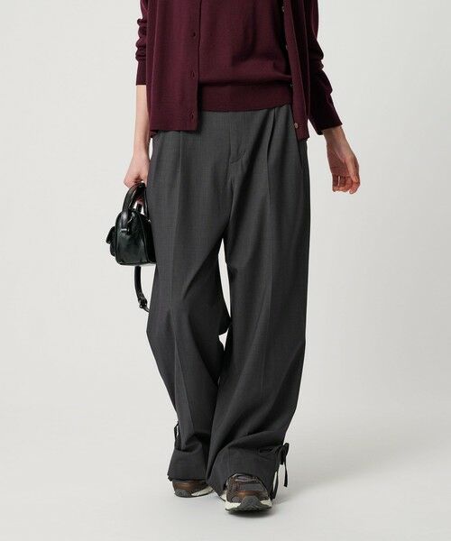 BEAUTY & YOUTH UNITED ARROWS/ビューティー&ユース ユナイテッドアローズ へムリボン パンツ ウォッシャブル DK. GRAY M BEAUTY & YOUTH UNITED ARROWS/ビューティー&ユース ユナイテッドアローズ へムリボン パンツ ウォッシャブル DK. GRAY M