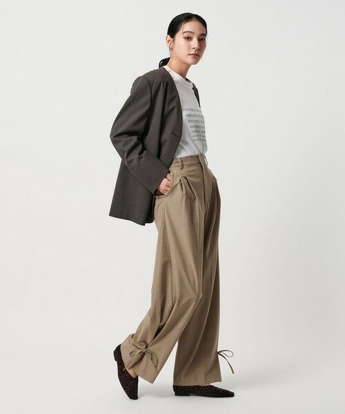 BEAUTY&YOUTH UNITED ARROWS / ビューティー&ユース ユナイテッドアローズ スラックス・ドレスパンツ | へムリボン パンツ ウォッシャブル | 詳細8