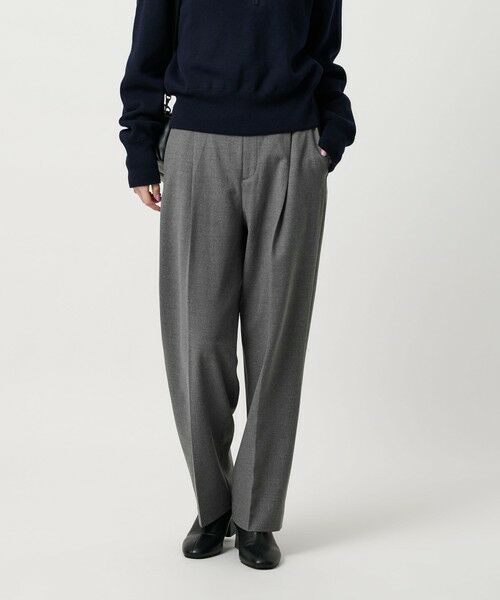 BEAUTY & YOUTH UNITED ARROWS/ビューティー&ユース ユナイテッドアローズ タックテーパードパンツ ウォッシャブル MD. GRAY M BEAUTY & YOUTH UNITED ARROWS/ビューティー&ユース ユナイテッドアローズ タックテーパードパンツ ウォッシャブル MD. GRAY M