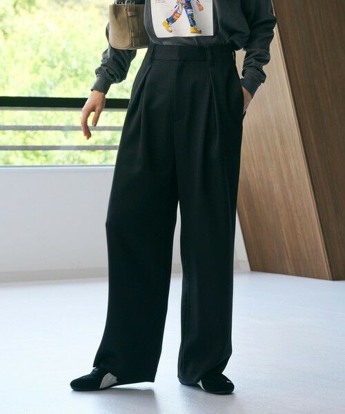 BEAUTY&YOUTH UNITED ARROWS / ビューティー&ユース ユナイテッドアローズ その他パンツ | ツイードライク バックゴムワイドパンツ ウォッシャブル | 詳細1