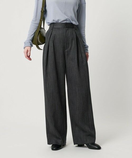 BEAUTY & YOUTH UNITED ARROWS/ビューティー&ユース ユナイテッドアローズ ツイードライク バックゴムワイドパンツ ウォッシャブル DK. GRAY M BEAUTY & YOUTH UNITED ARROWS/ビューティー&ユース ユナイテッドアローズ ツイードライク バックゴムワイドパンツ ウォッシャブル DK. GRAY M