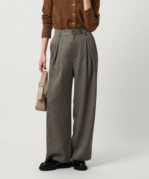 BEAUTY & YOUTH UNITED ARROWS/ビューティー&ユース ユナイテッドアローズ ツイードライク バックゴムワイドパンツ ウォッシャブル MOCA M