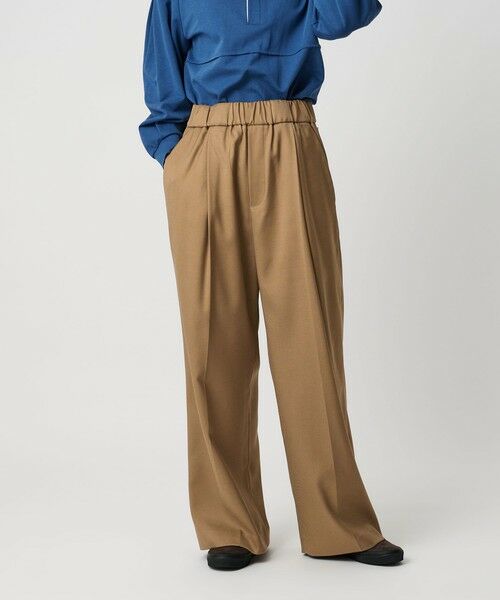 BEAUTY & YOUTH UNITED ARROWS/ビューティー&ユース ユナイテッドアローズ フロントギャザー ワイドタックパンツ BEIGE S BEAUTY & YOUTH UNITED ARROWS/ビューティー&ユース ユナイテッドアローズ フロントギャザー ワイドタックパンツ BEIGE S