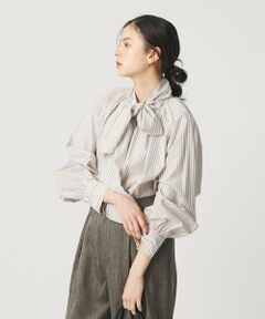 BEAUTY&YOUTH UNITED ARROWS / ビューティー&ユース ユナイテッドアローズ シャツ・ブラウス | コットン ソリッド&ストライプ ボウタイブラウス