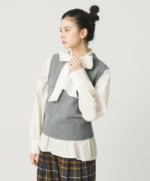 BEAUTY&YOUTH UNITED ARROWS / ビューティー&ユース ユナイテッドアローズ シャツ・ブラウス | コットン ソリッド&ストライプ ボウタイブラウス | 詳細3