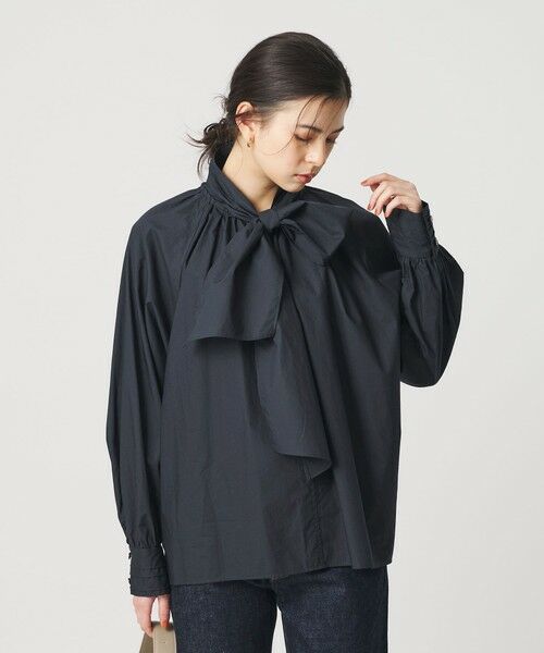 BEAUTY&YOUTH UNITED ARROWS / ビューティー&ユース ユナイテッドアローズ シャツ・ブラウス | コットン ソリッド&ストライプ ボウタイブラウス | 詳細10