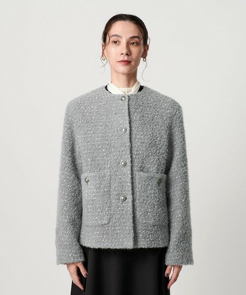 BEAUTY&YOUTH UNITED ARROWS / ビューティー&ユース ユナイテッドアローズ ノーカラージャケット | ドットジャガード ノーカラージャケット | 詳細5