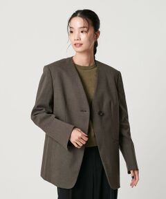 BEAUTY&YOUTH UNITED ARROWS / ビューティー&ユース ユナイテッドアローズ ノーカラージャケット | ポリエステルレーヨン ノーカラー1ボタンジャケット