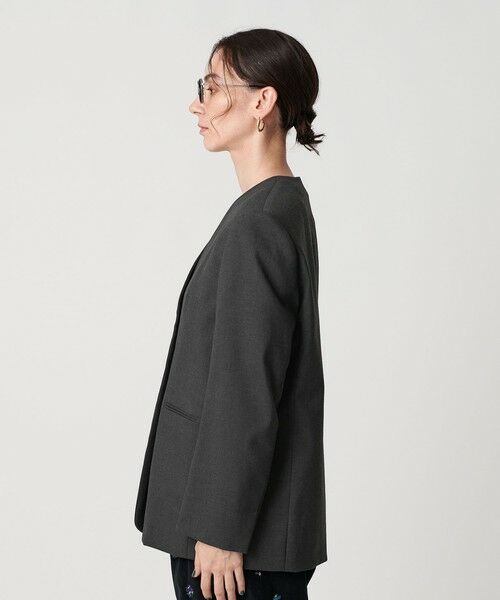 BEAUTY&YOUTH UNITED ARROWS / ビューティー&ユース ユナイテッドアローズ ノーカラージャケット | ポリエステルレーヨン ノーカラー1ボタンジャケット | 詳細6