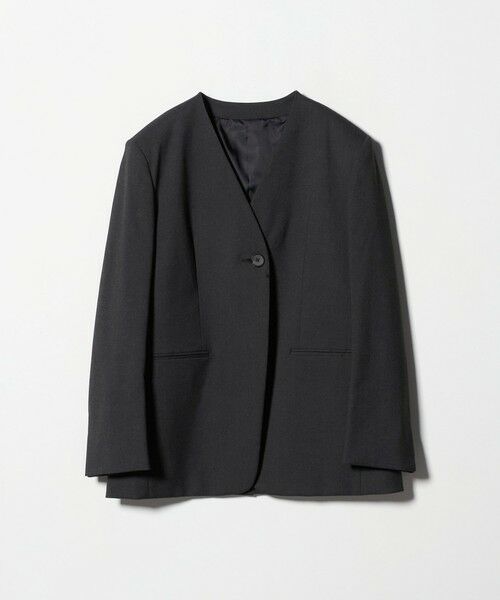 BEAUTY&YOUTH UNITED ARROWS / ビューティー&ユース ユナイテッドアローズ ノーカラージャケット | ポリエステルレーヨン ノーカラー1ボタンジャケット | 詳細8